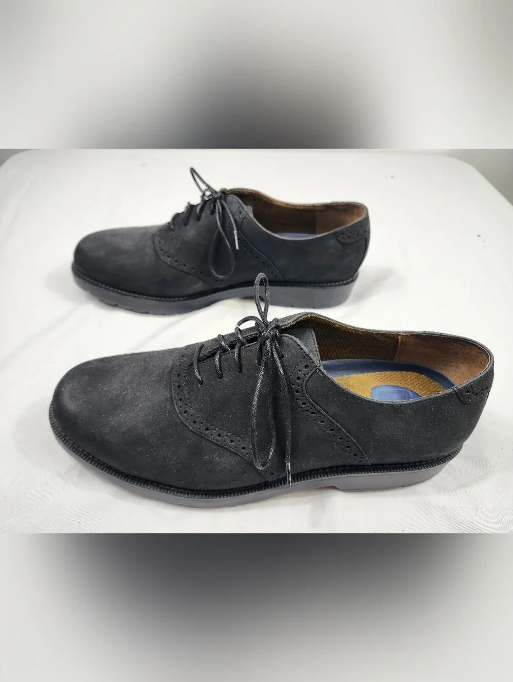 Dockers Men's 12 M Black Suede Leather Brogue Lace Up Casual Shoes
